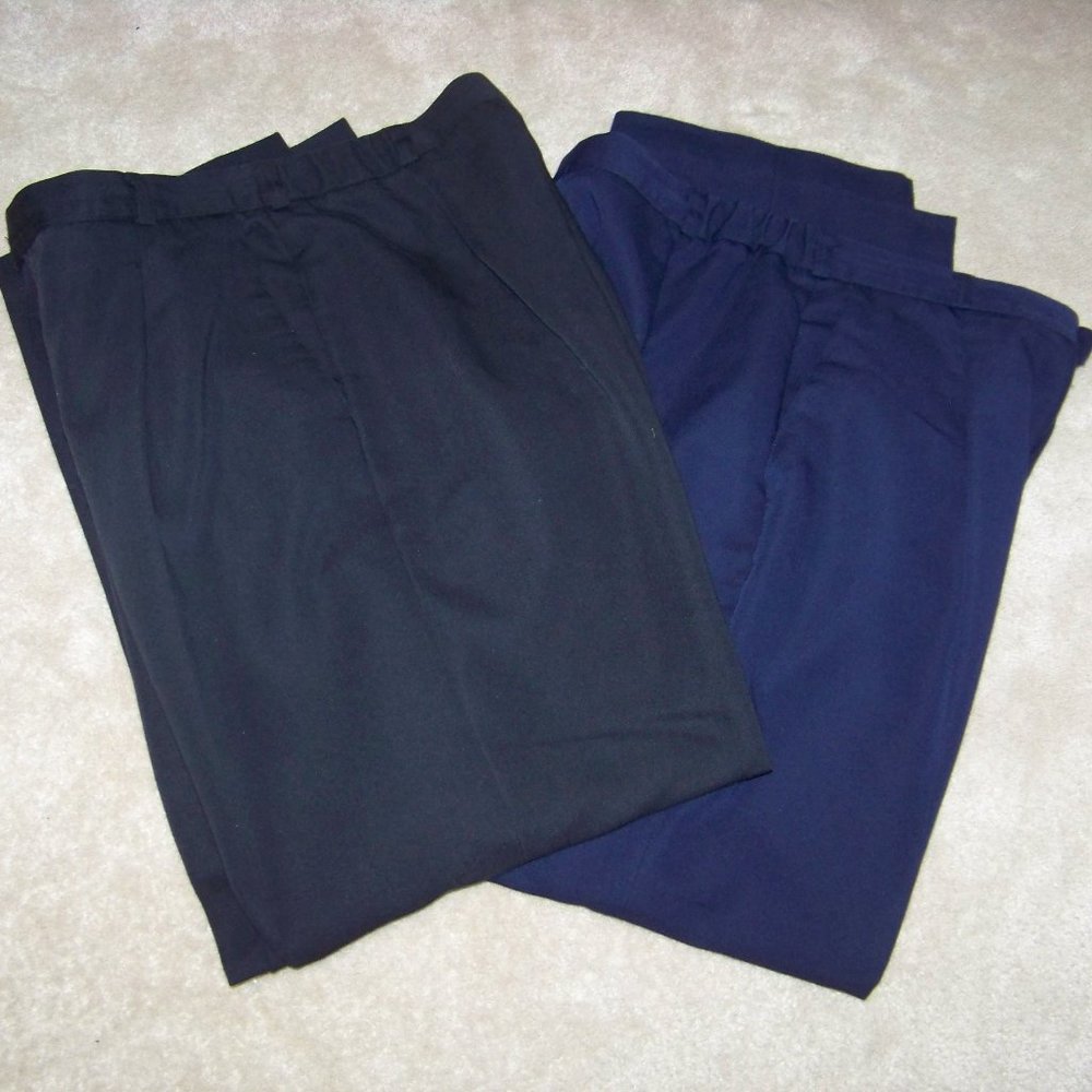 Two pair JW Collection Dress Trousers Black and Navy Size 14